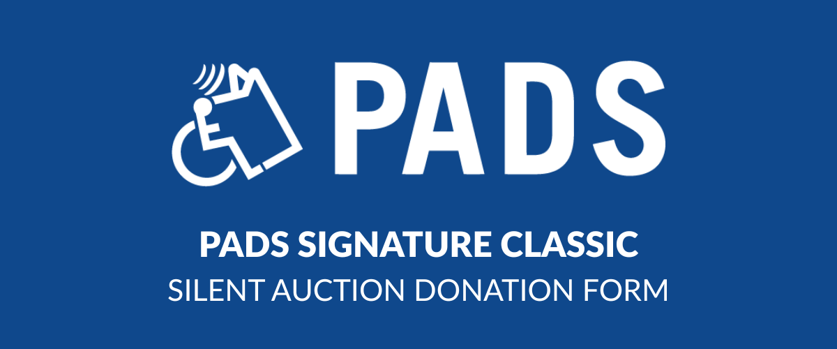 PADS Logo with PADS Signature Classic Silent Auction Form Title